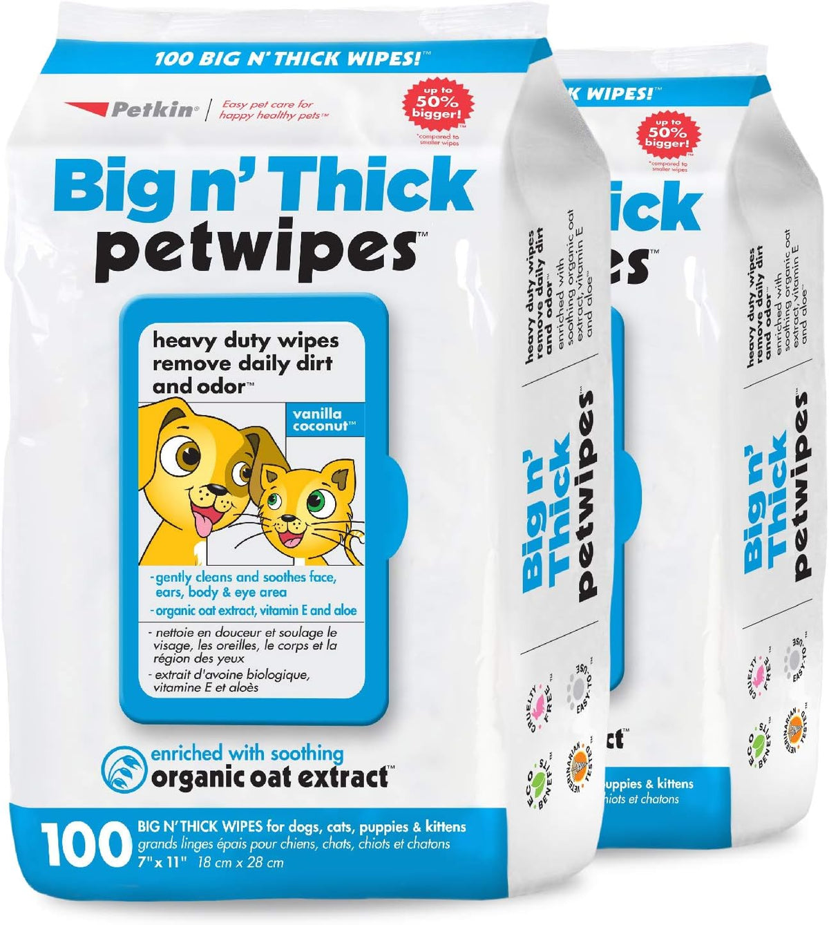 Petkin Big N' Thick Petwipes – Essentials for Dogs - 2