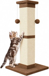 SOCATER Cat Scratching Post 33 Inch, Beige – Essentials for Cats - Brown