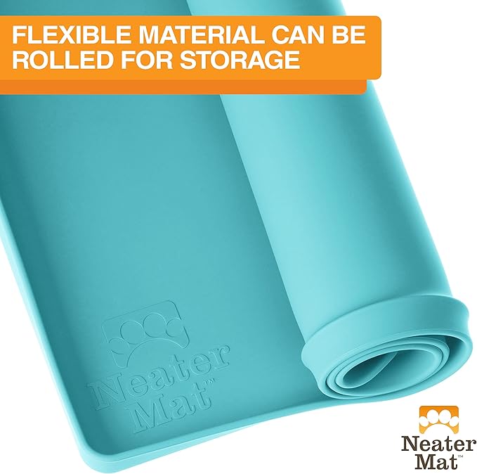 Neater Pet Brands Neater Mat Pet Mats for Food and Water, Waterproof Silicone Pet Mat with Raised Edge for Dogs or Cats