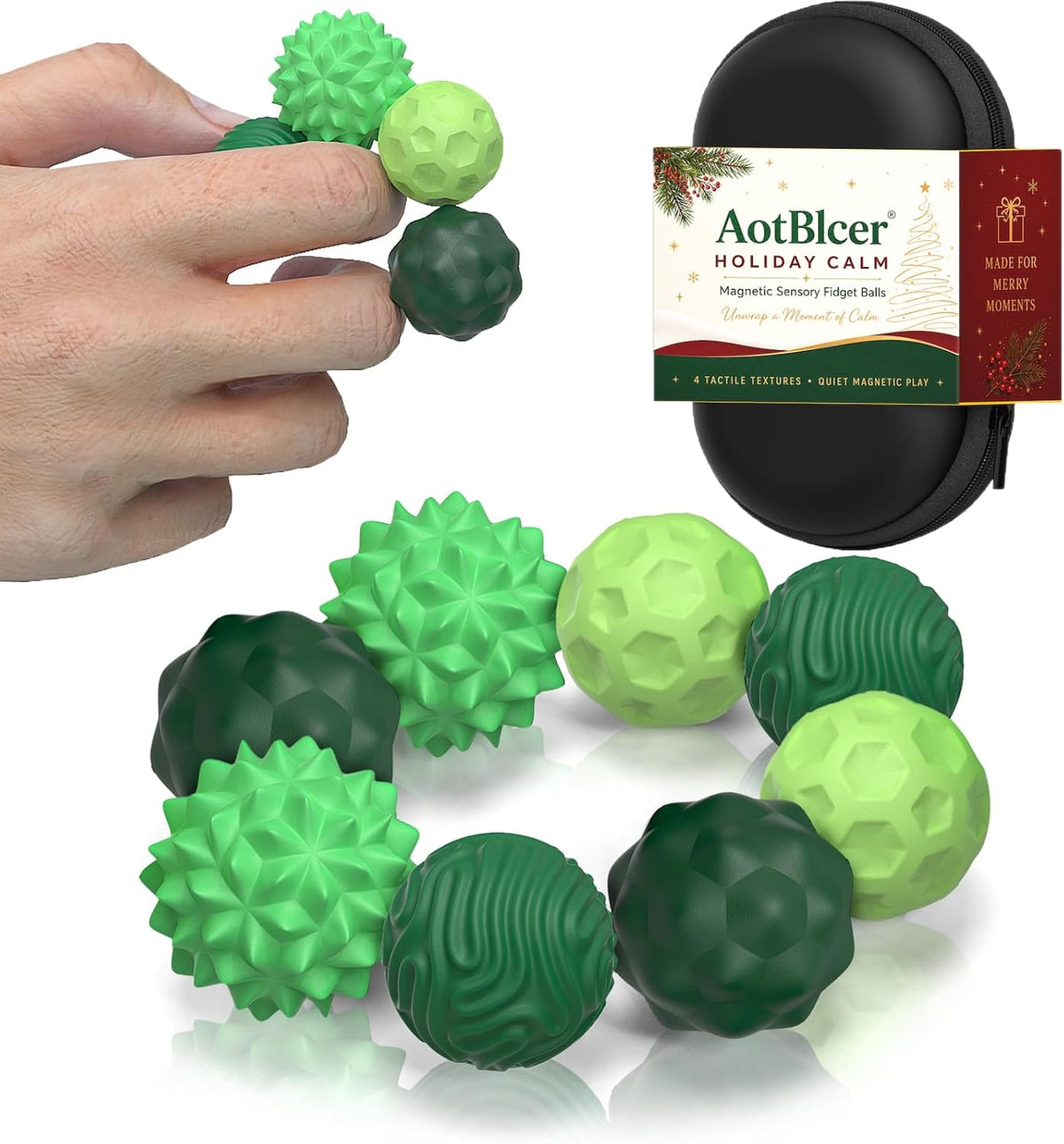 Magnetic Fidget Balls for Adults & Teens - Xmas-green