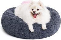 MIXJOY Orthopedic Dog Bed Comfortable Donut Cuddler Round Pet Beds - S(23’’x 23’’) / Dark Gray