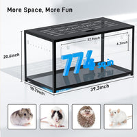 BUCATSTATE Hamster Cage 2.0, Large Hamster Enclosure – Essentials for Small Pets - 39.3"L x 19.7"W x 20.6"H / Black - image 2