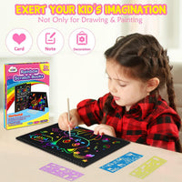 ZMLM Scratch Paper Art-Crafts Gift: 2 Pack Rainbow Notebooks Supplies - Yellow - image 2