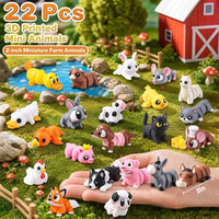 JOICEE 24Pcs 3D Printed Dinosaur Animals Mini Dinosaur Toys – Fun for Kids & Family - Gray - image 2