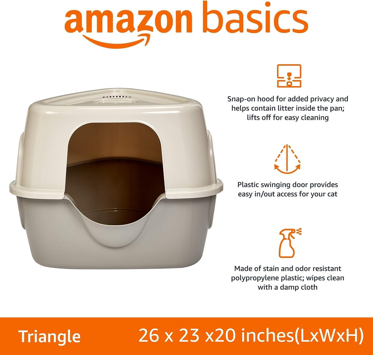 Amazon Basics Cat Litter Box with Lid, No-Mess - image 2