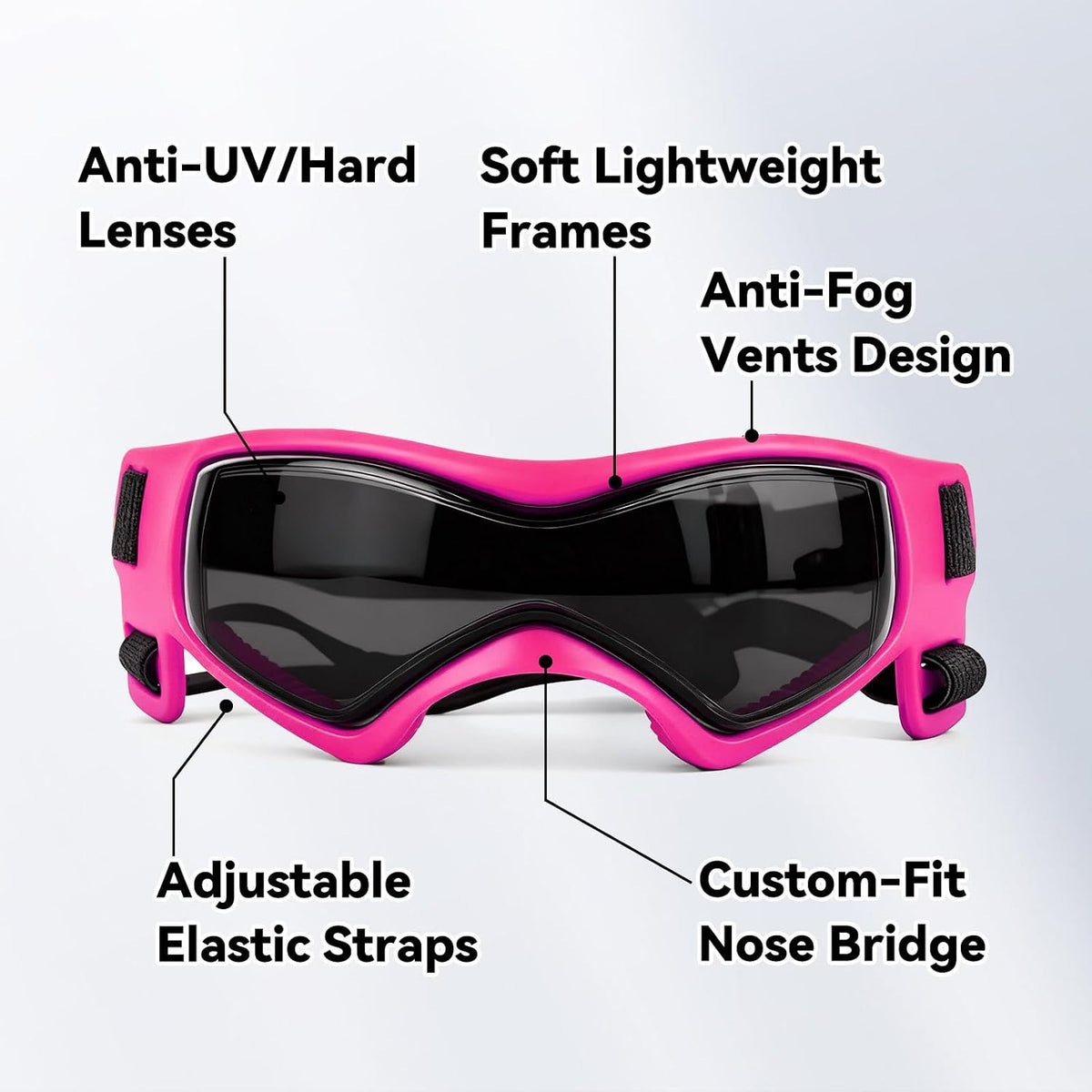 Enjoying Clear Dog Goggles Medium to Large Breed - Stylish Pink / Medium Breeds - image 4