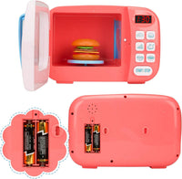 BoterLun toy microwave play set with light-up buttons, play food and colorful play dough - view 4