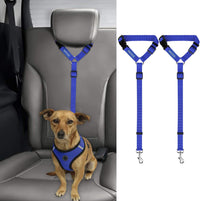 2 Pack Dog Seat Belt for Car, Headrest Restraint Safety Leads – Essentials for Dogs - Dark Blue / Not elastic