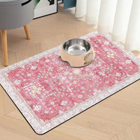 Pet Food Mats for Floor, Absorbent Dog Mat for Food and Water Dispenser Mat, Dog Food Mat Quick Dry - Pink / 24"L x 16"W - image 2
