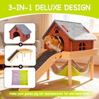 3 in 1 Enlarged Guinea Pig Hammock - Gray Roof - image 2