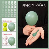 PartyWoo White Balloons 155pcs Matte White Latex Balloons Different - Green-f03 / 5 inch - image 3