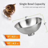 AYADA Raised Cat Food Bowl Stainless Steel 15 Degree Tilt – Essentials for Cats - Replacement - image 3