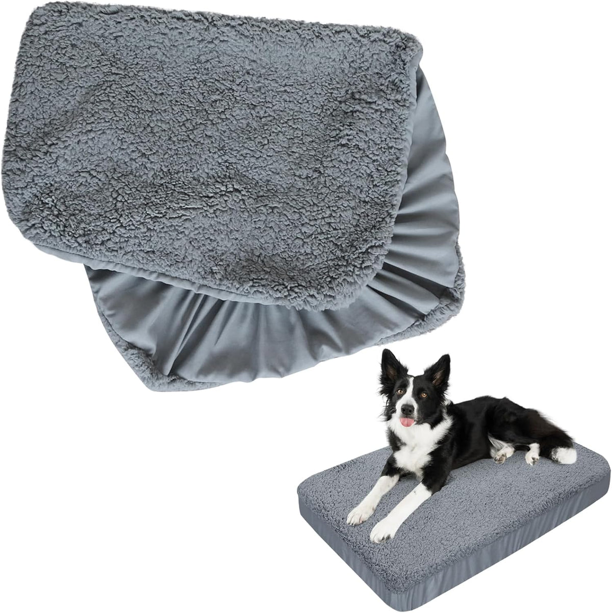 Waterproof Dog Bed Covers Replacement Washable 41 x 29 inch – Essentials for Dogs - Grey / 32 x 44 x 6inch