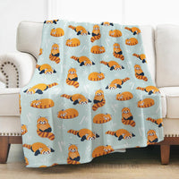 Levens Black Cat Blanket, Cozy Cats Blankets for Cat Lovers 60"x50" Soft Plush Black Cats Gifts - Red Panda / 50"x60"