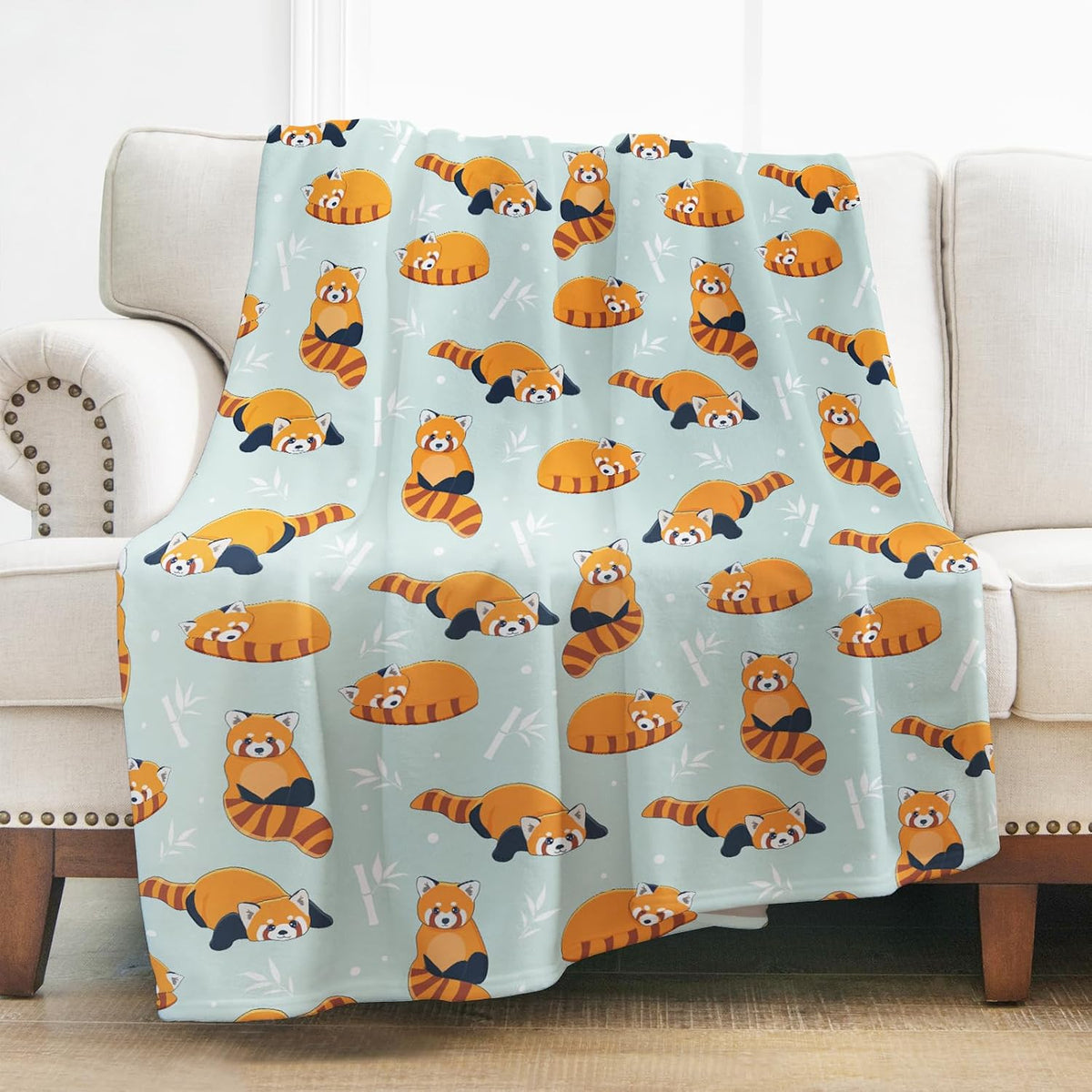 Levens Black Cat Blanket, Cozy Cats Blankets for Cat Lovers 60"x50" Soft Plush Black Cats Gifts - Red Panda / 50"x60"