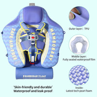 Mambobaby Float with Canopy UPF 50+ and Tail Non-Inflatable Baby Pool - Deluxe Globefish Blue - image 2