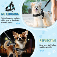 SlowTon No Pull Small Dog Harness and Leash Set with Front Clip – Essentials for Dogs - X-Small / Black - image 3