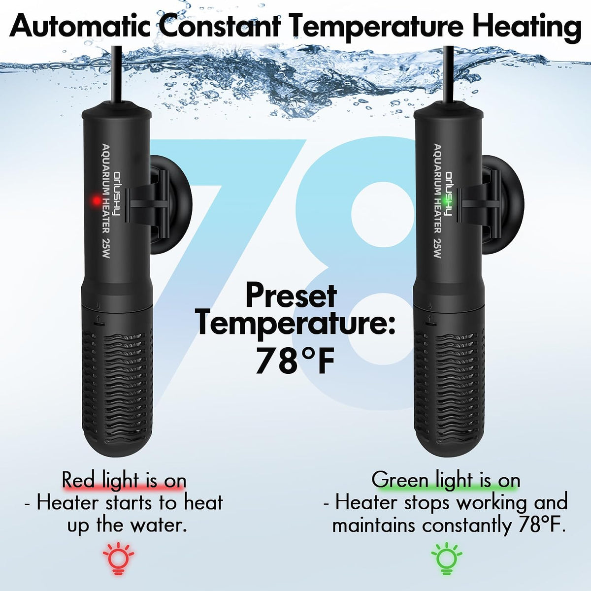 Orlushy Submersible Aquarium Heater - 25W - image 3