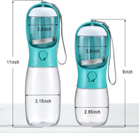 Dog Water Bottle Portable with Food Container & Filter for Travel – Essentials for Dogs - #07 Green / 19oz - image 3