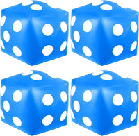 Four jumbo inflatable dice, 12.6 inch black PVC with white dots - view 7