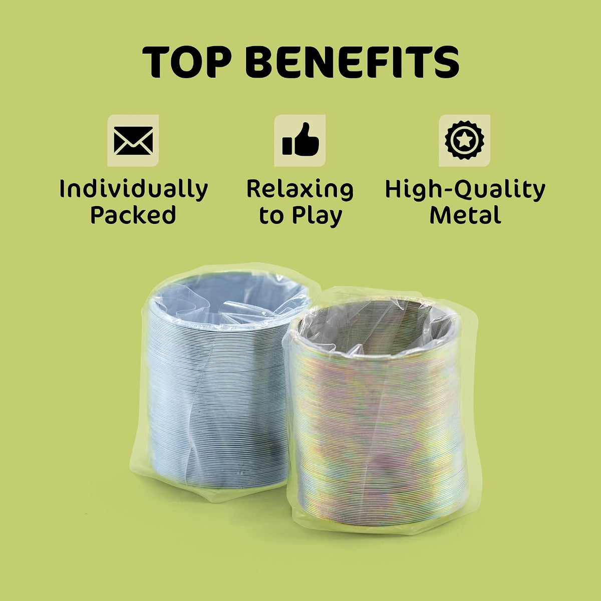 1 Inch Mini Metal Coil Spring Silver and Gold Variety Toy - image 4