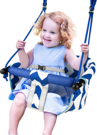 Shker toddler swing seat with soft cushion, detachable armrests and adjustable ropes