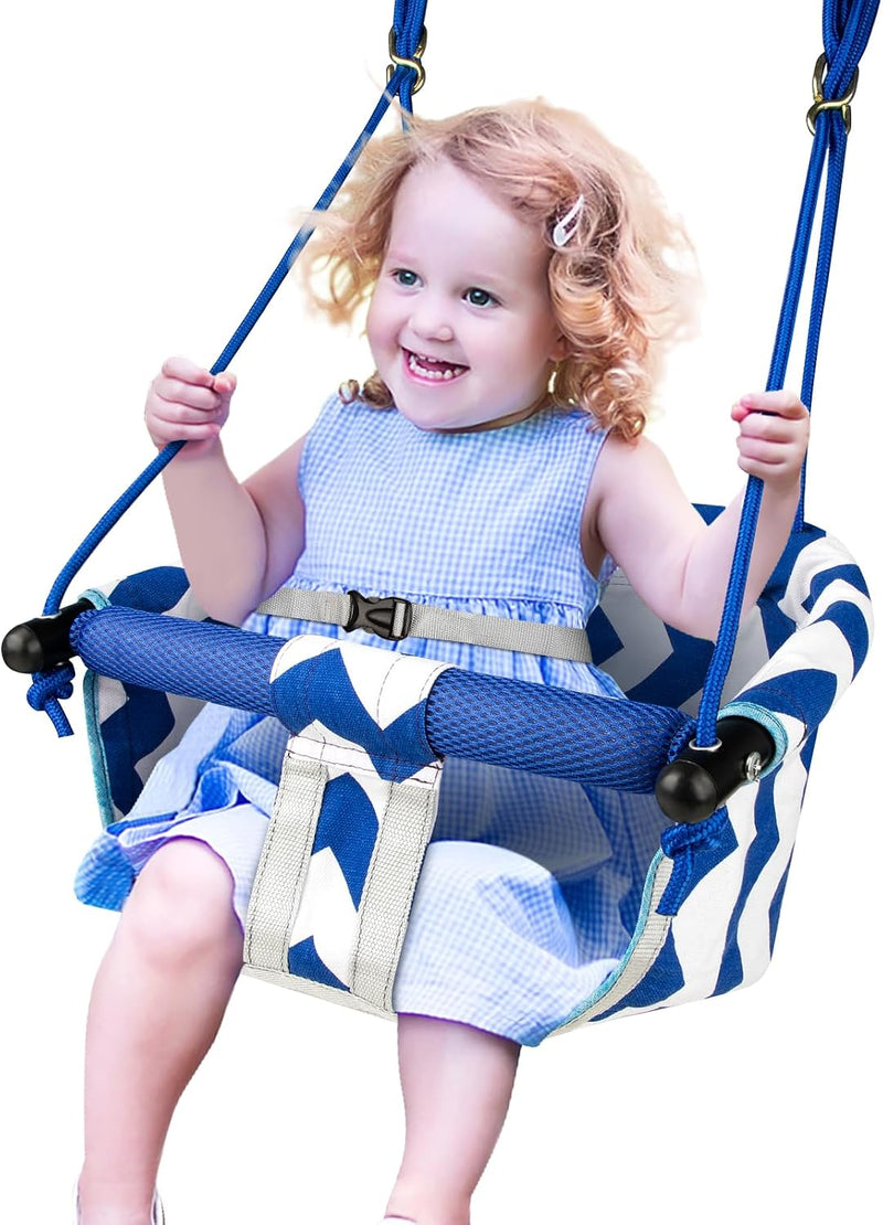 Shker toddler swing seat with soft cushion, detachable armrests and adjustable ropes