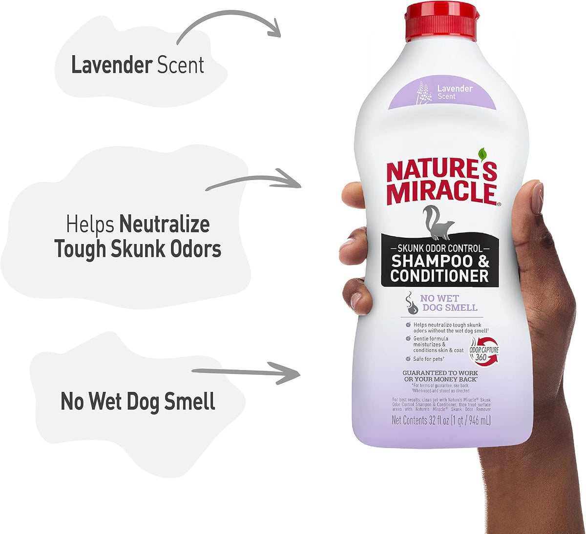 Nature's Miracle Skunk Odor Control Shampoo & Conditioner - Lavender / 32 oz (Pack of 2) - image 3