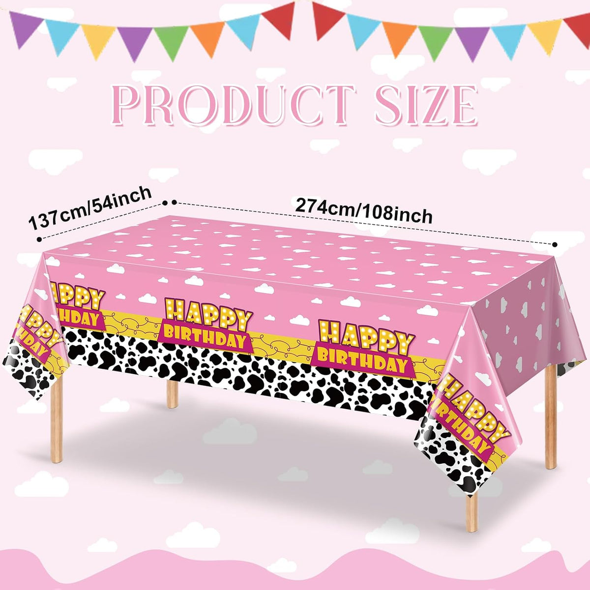 Ragnhild 3 Pack Cow Print Birthday Party Supplies Cow Pattern Printed - Pink / 3 - image 2