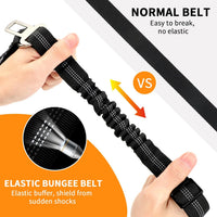 2 Pack Dog Seat Belt for Car, Headrest Restraint Safety Leads – Essentials for Dogs - Black / Elastic(With Buckle) - image 3