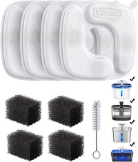 Veken Cat Water Fountain Filters, F1 Series - 4 Filters+4 Sponges (2 month supply)