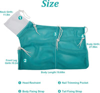 Cat Bathing Bag Anti Scratch Grooming Shower Washing Bag for Nail - White-Green - image 2