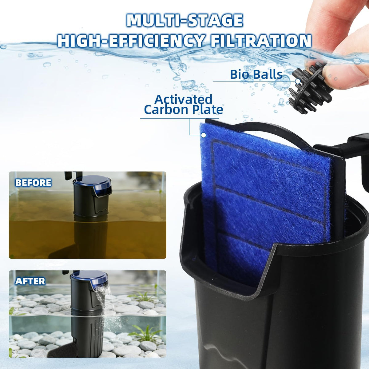 IX-120 Turtle Tank Filter Aquarium Filter Power Adjustable 30-55 Gal. - Extra Small for 3-20 Gal - image 2