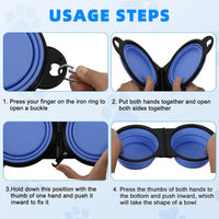 Collapsible Dog Bowls, Small Portable Travel Dog Bowls – Essentials for Dogs - Light Purple - image 4