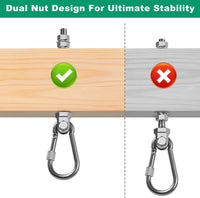SELEWARE stainless steel swing hangers 2 pack, heavy duty eye hooks for wood beams - view 18