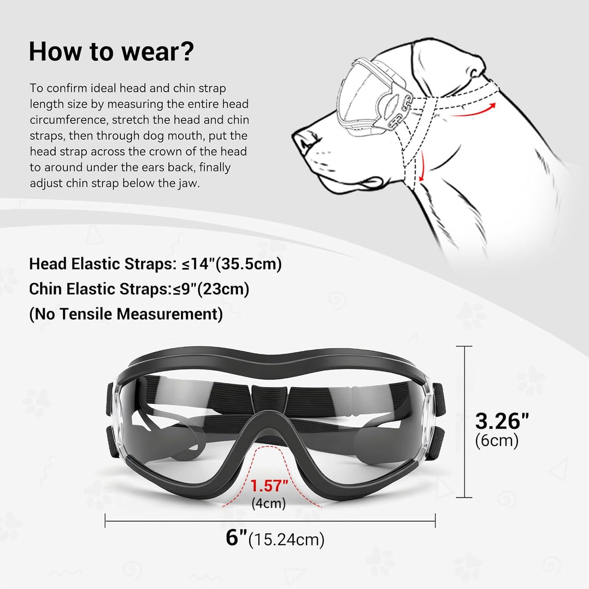 Dog Goggles for Large Breeds - Clear L - image 4