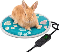 furrybaby Pet Heating Pad for Cats & Dogs, Waterproof Heated Bed - Temp adjustable / round 12in / Green