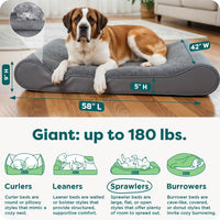 FurHaven Orthopedic Dog Bed for Large Dogs - Giant/XXXL / Gray - image 3