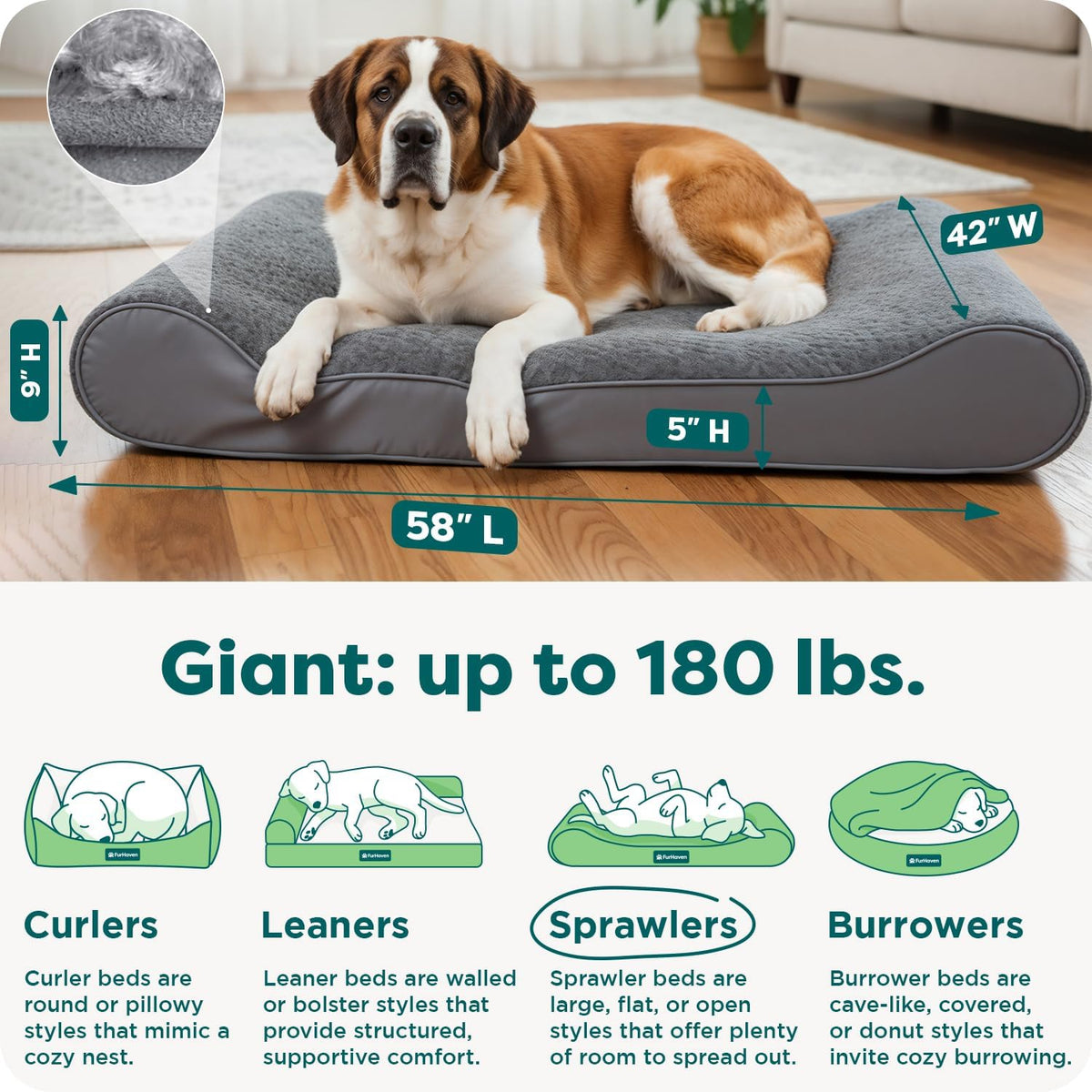 FurHaven Orthopedic Dog Bed for Large Dogs - Giant/XXXL / Gray - image 3