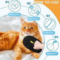 Static Pet Hair Removal Glove for Cats & Dogs, Efficient Grooming Gloves for Pet Hair, Cat Grooming Gloves for Hair Removal
