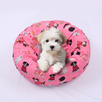 Round Dog Bed Cover Washable Elastic Edged 30×9.8 Inch – Essentials for Dogs - 20*20*9.8 Inch / Pink Dog - image 2