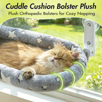 Glow in the Dark Cat Window Perch, Foldable Cordless Pet Hammock - 1PC Cushion Stars Bed - M - image 4