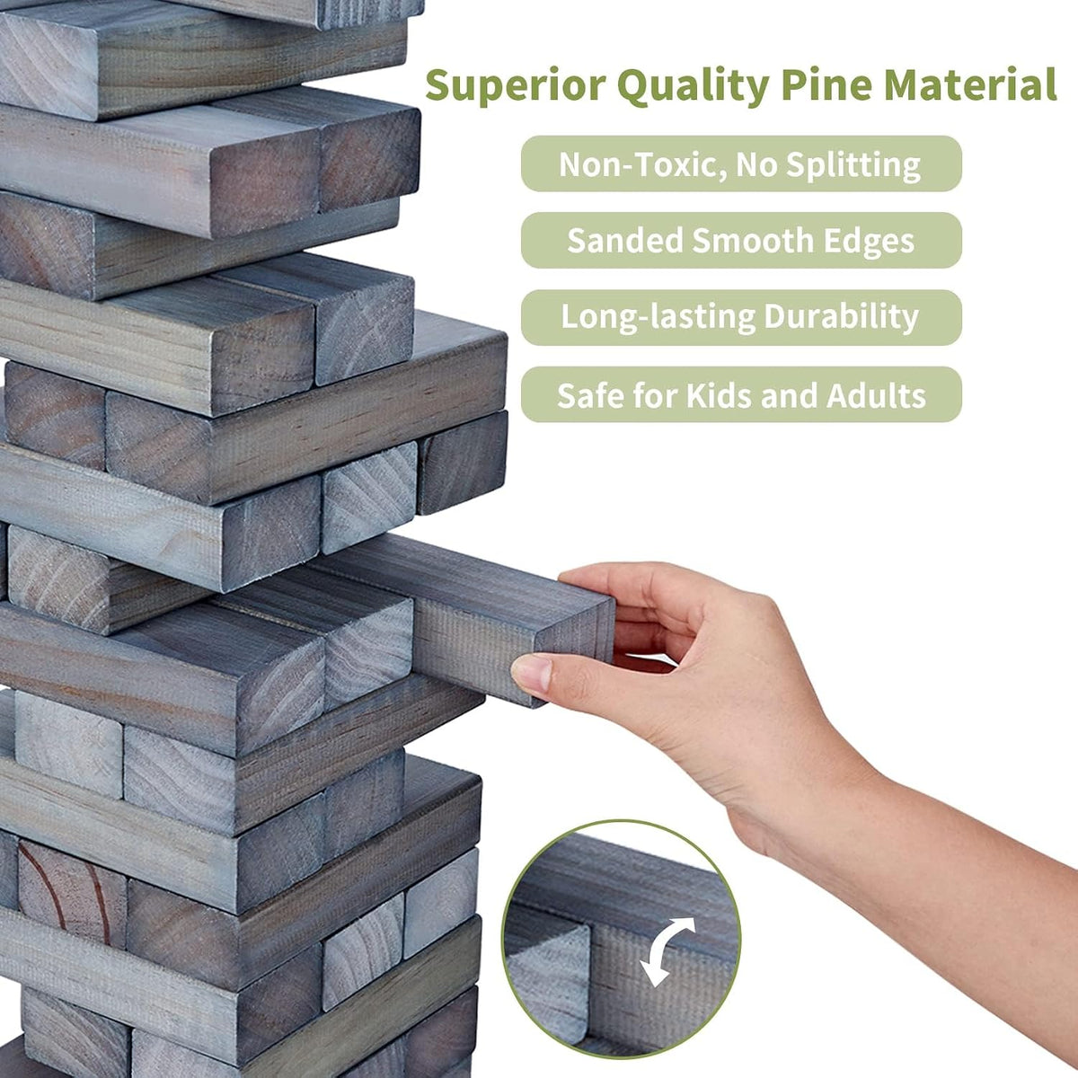 ApudArmis 60 Pcs Tumble Tower - Gray / L-Stack to 5 FT - image 3