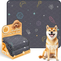 LOOBANI Pee Pads for Dogs Washable: Reusable Dog Pee Pads for Medium Pet, 2 Pack Waterproof Puppy Whelping Pads 36" x 41", Non-Slip Potty Training Mat for Dog Playpen, Floor, Cage, Sofa, Crate, Grey