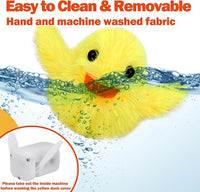 Mity Rain Interactive Duck Dog Toys - Touch Activated, Squeaky, Enrichment for Small/Medium/Puppy Dogs