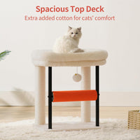 Hey-brother Cat Tree, Sturdy Tower with Sisal-Wrapped Columns - 18.9 inches / Beige - image 4
