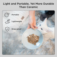 Necoichi BPA-Free Extra-Wide Elevated Cat Food Bowls - Gray and White (Classic) - image 4