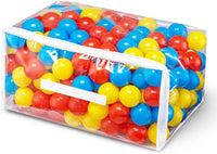 Hovenlay 100 ball pit balls in red, yellow and blue with clear storage bag - view 2