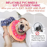 Supet Inflatable Dog Cone Collar Alternative After Surgery, Doggie Neck Donut Collar Recovery ECollar for Post Surgery, Soft Dog Cone for Small Medium Puppies Cats