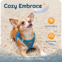 Eagloo Small Dog Harness and Leash Set - L(Chest:18.2"-20.5") / Blue - image 4